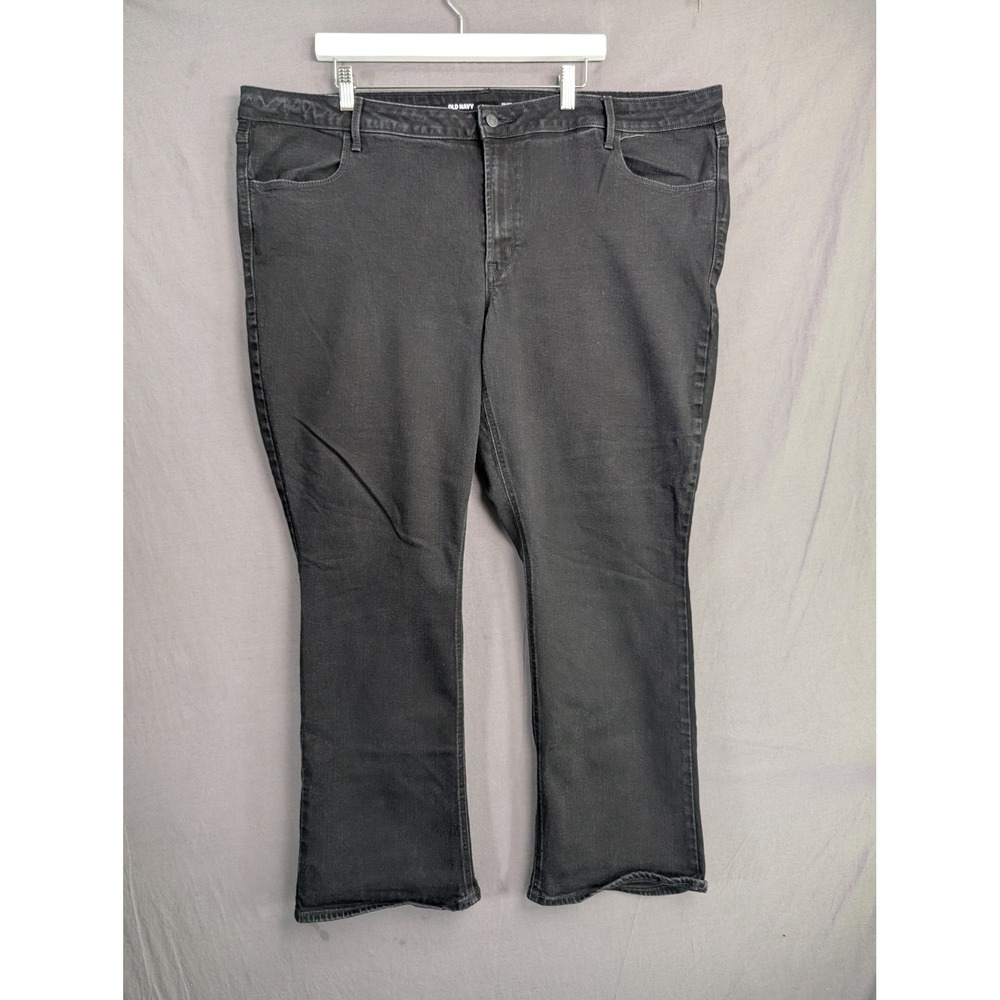 Old Navy Wow Boot-Cut Mid-Rise Jeans Black Plus Size 24